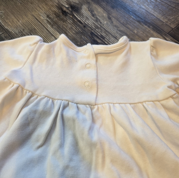 Little Me Cream Dress with Pink Floral Embroidery - Picture 6 of 7